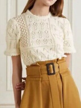 Zimmermann Anneke Pointelle-Knit Top